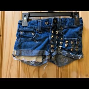 Little girl blue jean shorts